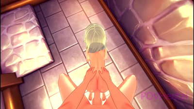 (ಟ್ರ್ಯಾಪ್) ಎಲ್ವಿಶ್ ಸೇವಕಿ ನಿಮ್ಮ ಮುಖವನ್ನು ತೊಳೆಯಲು ಸಹಾಯ ಮಾಡುತ್ತದೆ.